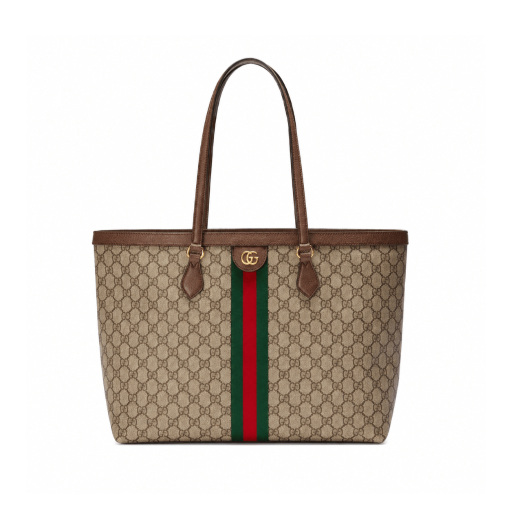 Ophidia Medium Tote Bag – Beige & Ebenholz