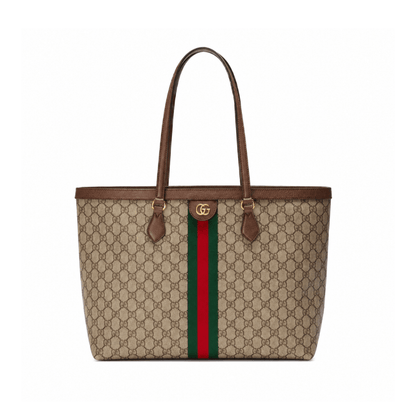 Ophidia Medium Tote Bag – Beige & Ebenholz