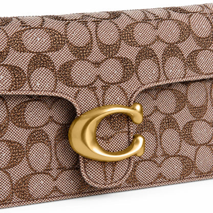 Tabby Shoulder Bag 26 In Crystal Signature Jacquard - Mushroom