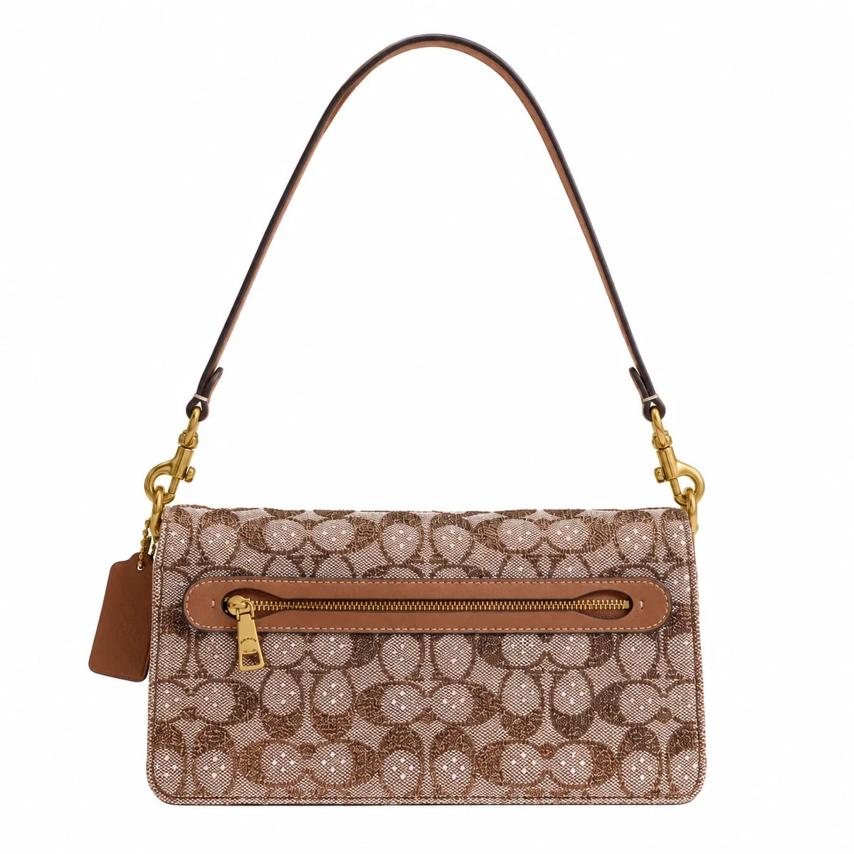 Tabby Shoulder Bag 26 In Crystal Signature Jacquard - Mushroom