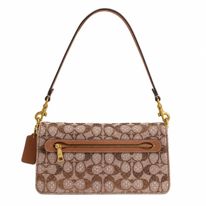 Tabby Shoulder Bag 26 In Crystal Signature Jacquard - Mushroom