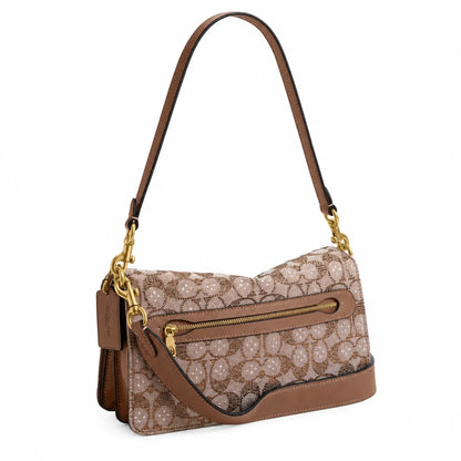 Tabby Shoulder Bag 26 In Crystal Signature Jacquard - Mushroom