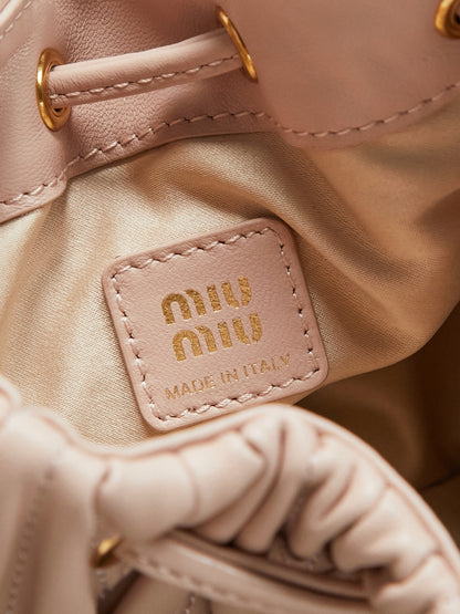 Matelassé Nappa Leather Pouch – Powder Pink