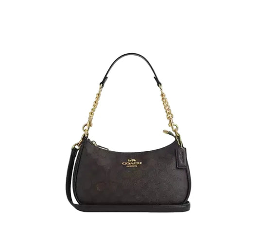 Teri Shoulder Bag In Signature Canvas - Walnut