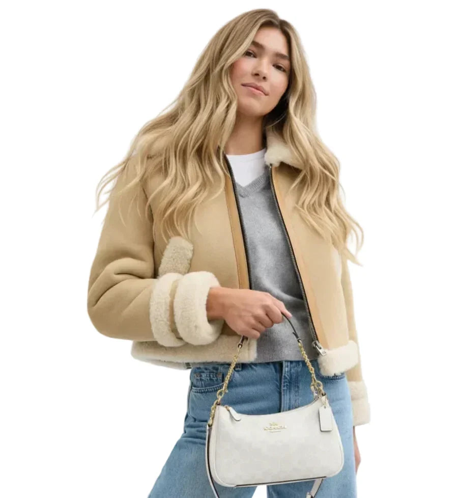 Teri Shoulder Bag In Signature Canvas - Walnut